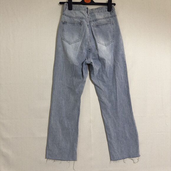 Princess Polly High Rise Straight Leg Light Wash Denim Jeans US 2 - Picture 2 of 9